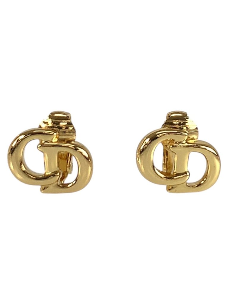 Dior Vintage Cd Logo Gold Plated Earrings